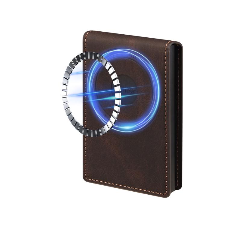 Denior V20 Skin Elastic MagSafe Card Box(Brown) - Adhesive Card Holders by Denior | Online Shopping UK | buy2fix