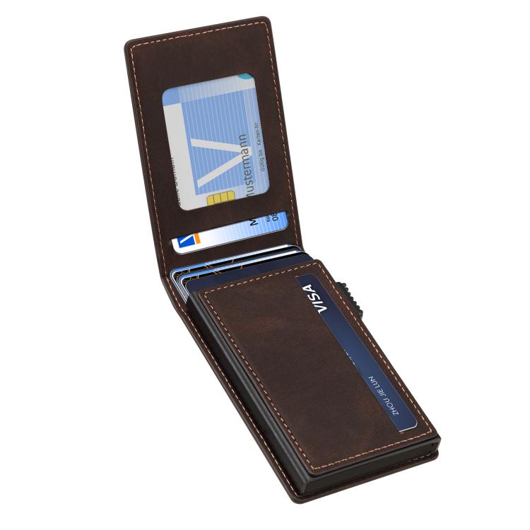 Denior V20 Skin Elastic MagSafe Card Box(Brown) - Adhesive Card Holders by Denior | Online Shopping UK | buy2fix