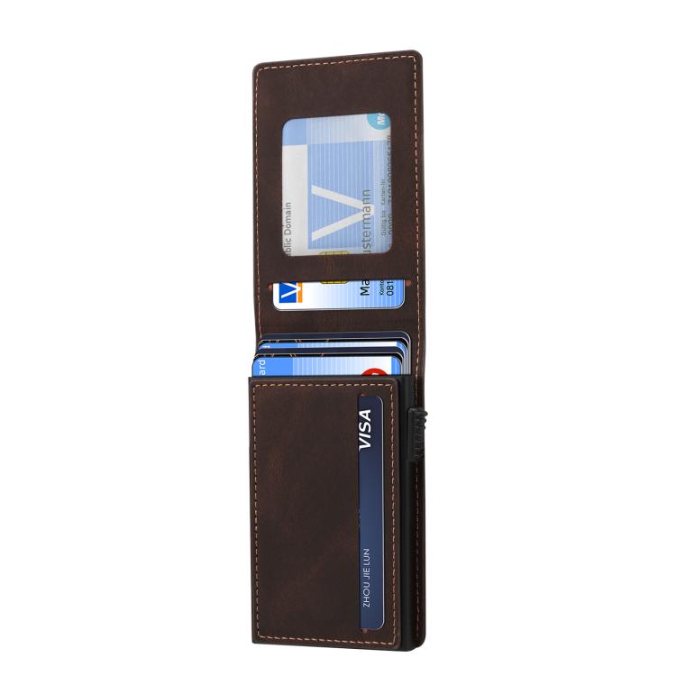 Denior V20 Skin Elastic MagSafe Card Box(Brown) - Adhesive Card Holders by Denior | Online Shopping UK | buy2fix