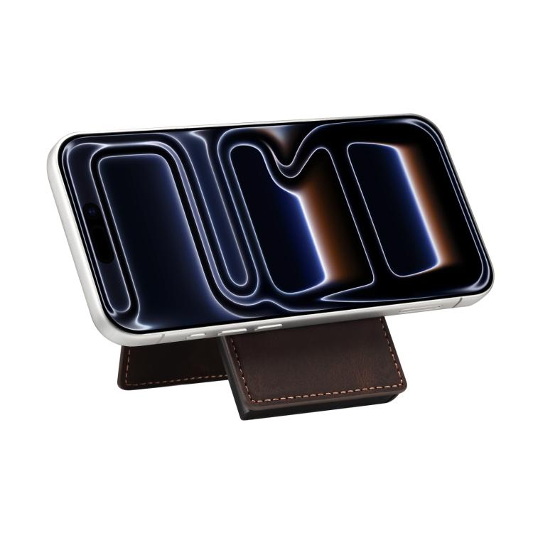 Denior V20 Skin Elastic MagSafe Card Box(Brown) - Adhesive Card Holders by Denior | Online Shopping UK | buy2fix