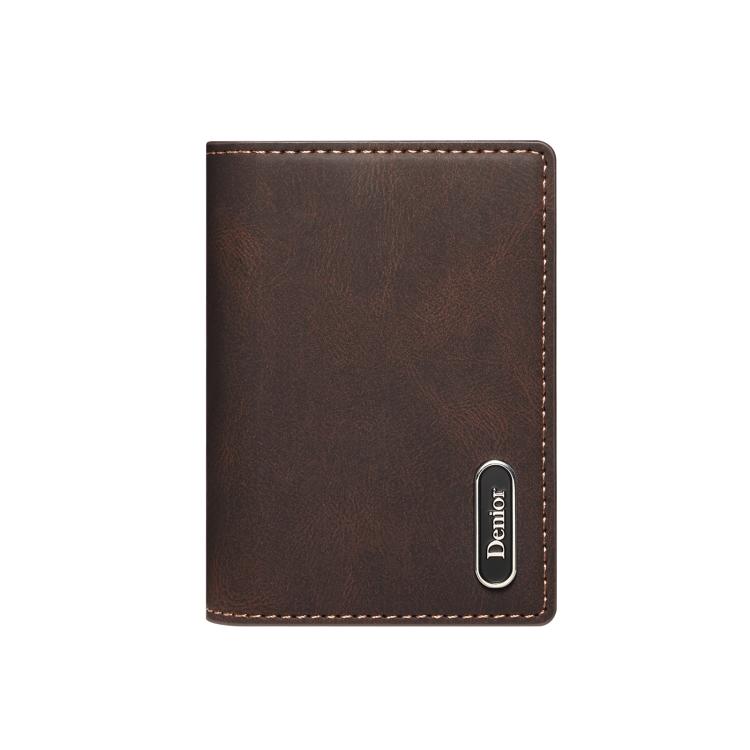 Denior V21 Skin Pleated MagSafe Card Box(Brown) - Adhesive Card Holders by Denior | Online Shopping UK | buy2fix