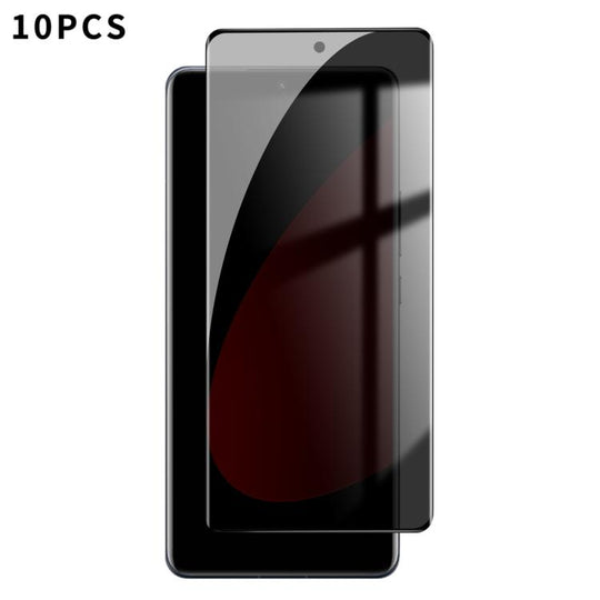 For Xiaomi 12S 10pcs Kalebol Curved High-Aluminum Screen-Printed Full-Coverage Anti-Fingerprint Black-Border Privacy Tempered Glass Film
