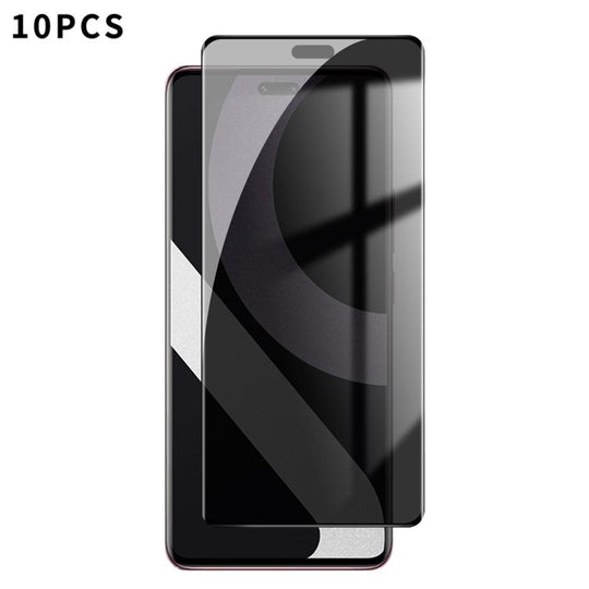 For Xiaomi Civi 2 10pcs Kalebol Curved High-Aluminum Screen-Printed Full-Coverage Anti-Fingerprint Black-Border Privacy Tempered Glass Film