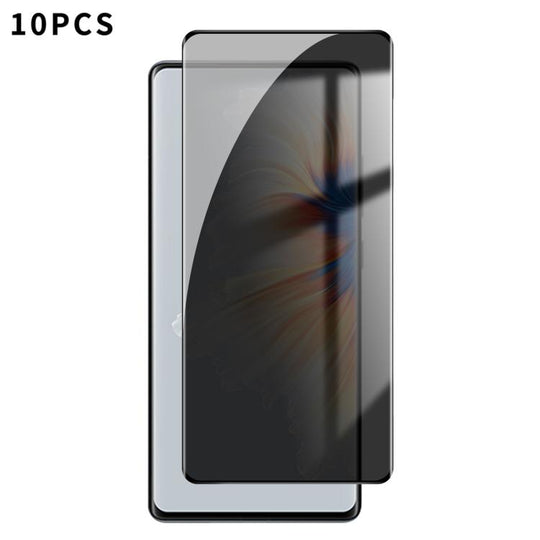 For Xiaomi Mi Mix 4 10pcs Kalebol Curved High-Aluminum Screen-Printed Full-Coverage Anti-Fingerprint Black-Border Privacy Tempered Glass Film