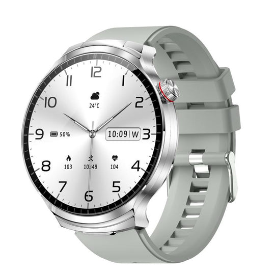T100 1.85 inch Round Screen 2 in 1 Bluetooth Earphone IP67 Waterproof Smart Watch, Supports Blood Oxygen Monitoring(Silver)