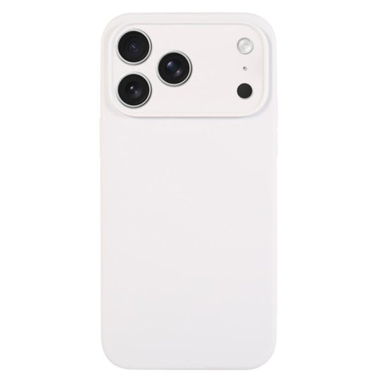 For iPhone 17 Pro Max Pure Color Liquid Silicone Fine Pore Phone Case(White)