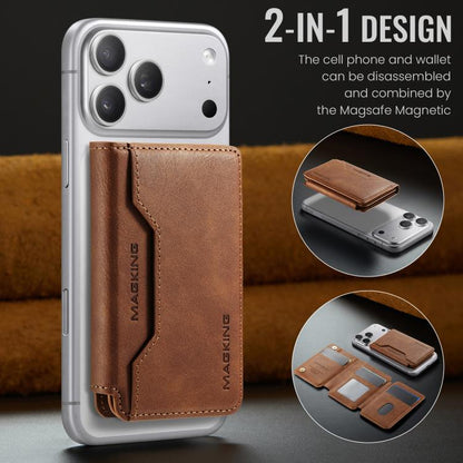 MAGKING K3 Pro Series MagSafe RFID Card Bag(Brown) - Adhesive Card Holders by MAGKING | Online Shopping UK | buy2fix