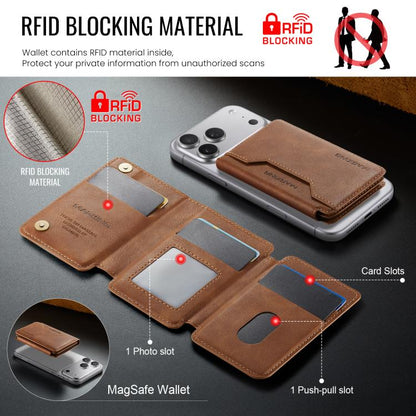 MAGKING K3 Pro Series MagSafe RFID Card Bag(Brown) - Adhesive Card Holders by MAGKING | Online Shopping UK | buy2fix