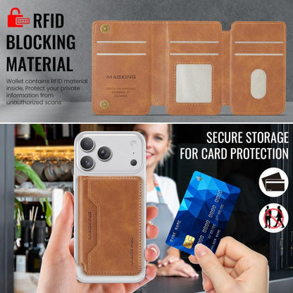 MAGKING K3 Pro Series MagSafe RFID Card Bag(Brown) - Adhesive Card Holders by MAGKING | Online Shopping UK | buy2fix