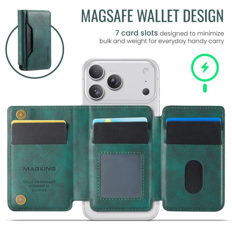 MAGKING K3 Pro Series MagSafe RFID Card Bag(Green) - Adhesive Card Holders by MAGKING | Online Shopping UK | buy2fix