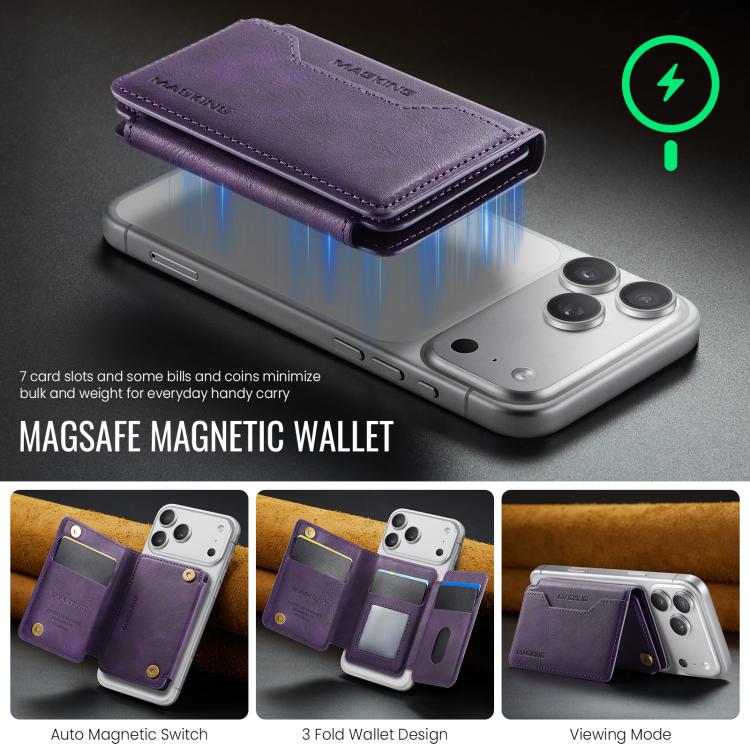 MAGKING K3 Pro Series MagSafe RFID Card Bag(Purple) - Adhesive Card Holders by MAGKING | Online Shopping UK | buy2fix