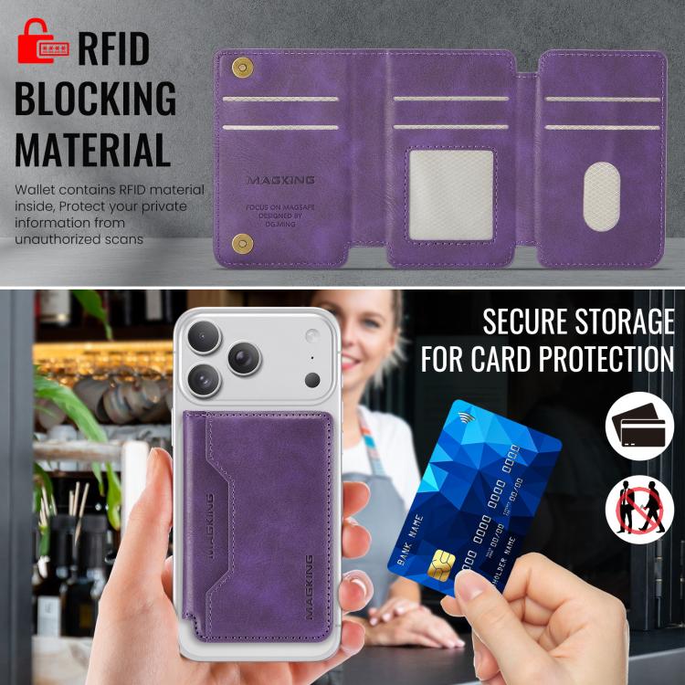 MAGKING K3 Pro Series MagSafe RFID Card Bag(Purple) - Adhesive Card Holders by MAGKING | Online Shopping UK | buy2fix