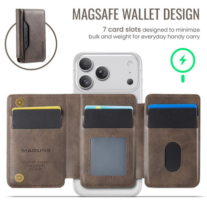 MAGKING K3 Pro Series MagSafe RFID Card Bag(Coffee) - Adhesive Card Holders by MAGKING | Online Shopping UK | buy2fix