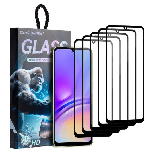For Samsung Galaxy A05 / A05s 5pcs / Pack Do As You Wish Silk Screen Printed HD Tempered Glass Film(Black)