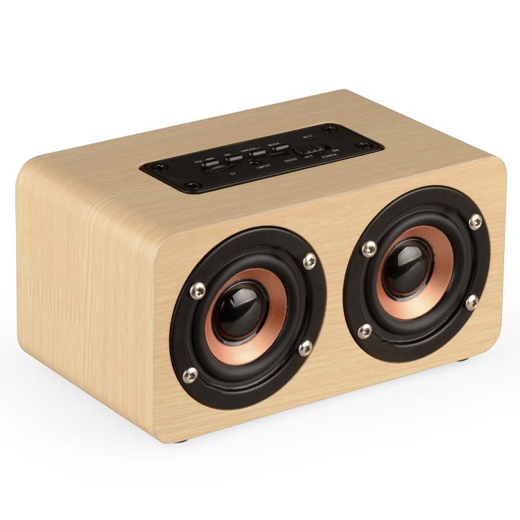 K5 Wooden Wireless Bluetooth Speaker, Support Bluetooth, AUX, TF Card(Light Yellow) - Desktop Speaker by buy2fix | Online Shopping UK | buy2fix