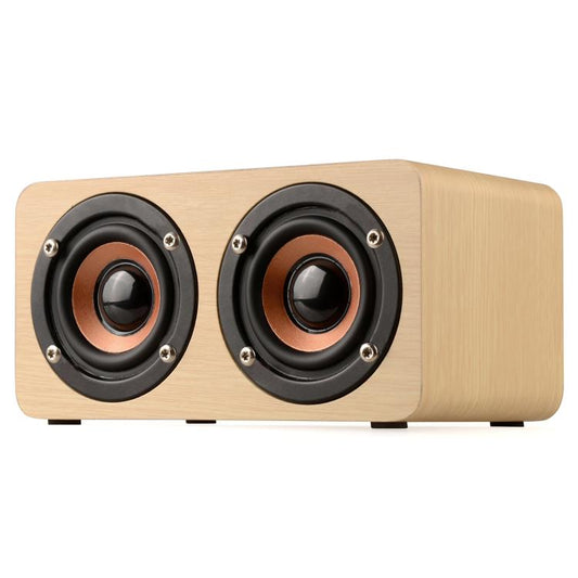 K5 Wooden Wireless Bluetooth Speaker, Support Bluetooth, AUX, TF Card(Light Yellow) - Desktop Speaker by buy2fix | Online Shopping UK | buy2fix
