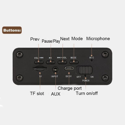 K5 Wooden Wireless Bluetooth Speaker, Support Bluetooth, AUX, TF Card(Light Yellow) - Desktop Speaker by buy2fix | Online Shopping UK | buy2fix