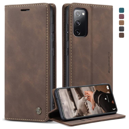 For Samsung Galaxy S20 FE CaseMe 013 Multifunctional Horizontal Flip Leather Case with Holder & Card Slot & Wallet(Coffee)