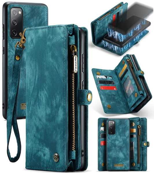 For Samsung Galaxy S20 FE CaseMe 008 Detachable Multifunctional Horizontal Flip Leather Case with Holder & Card Slot & Zipper Wallet & Photo Frame(Blue) - Galaxy S20 FE Cases by CaseMe | Online Shopping UK | buy2fix