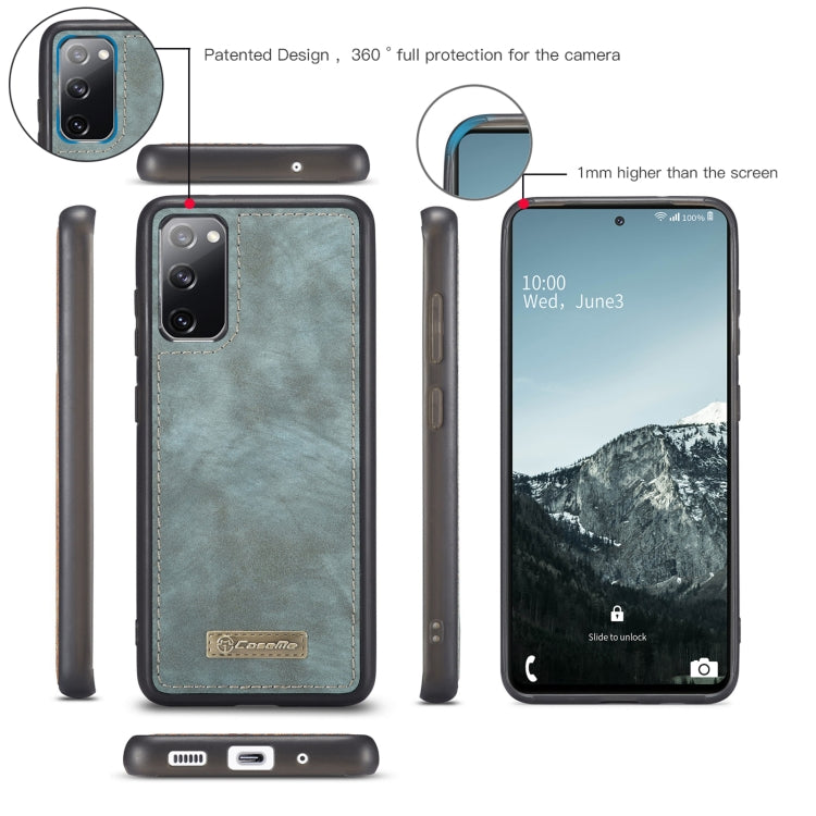 For Samsung Galaxy S20 FE CaseMe 008 Detachable Multifunctional Horizontal Flip Leather Case with Holder & Card Slot & Zipper Wallet & Photo Frame(Blue) - Galaxy S20 FE Cases by CaseMe | Online Shopping UK | buy2fix