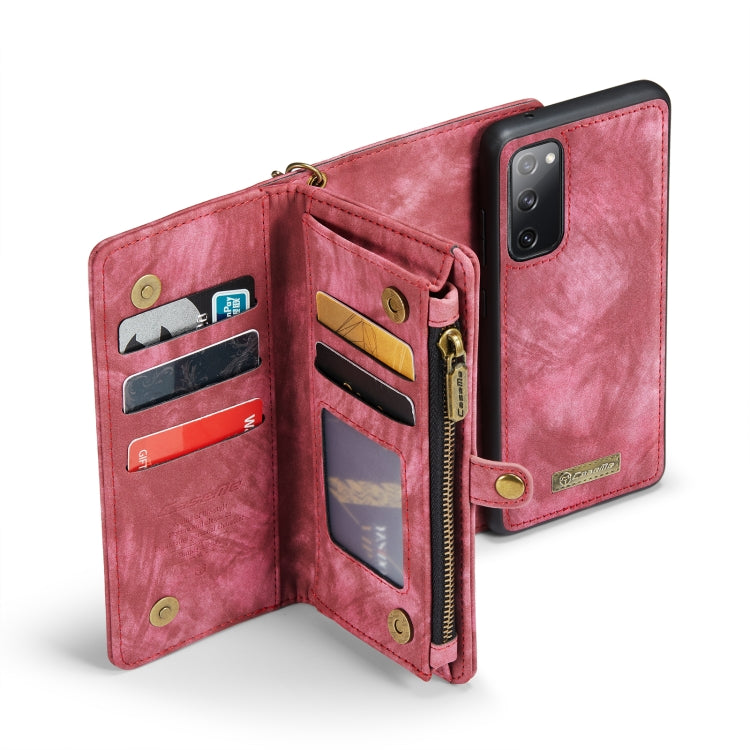 For Samsung Galaxy S20 FE CaseMe 008 Detachable Multifunctional Horizontal Flip Leather Case with Holder & Card Slot & Zipper Wallet & Photo Frame(Red) - Galaxy S20 FE Cases by CaseMe | Online Shopping UK | buy2fix