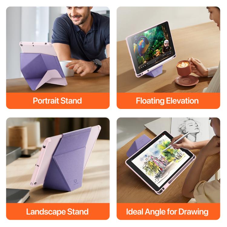 For iPad 10.2 2019 / 2020 / 2021 DUX DUCIS Vers Series PU + TPU Tablet Case(Pink) - iPad 10.2 Cases by DUX DUCIS | Online Shopping UK | buy2fix