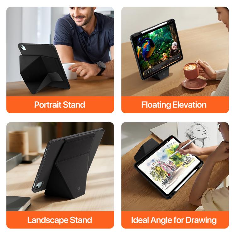 For iPad Air 13 2025 / 2024 DUX DUCIS Vers Series PU + TPU Tablet Case(Black) - iPad Air 13 2025 / 2024 Cases by DUX DUCIS | Online Shopping UK | buy2fix