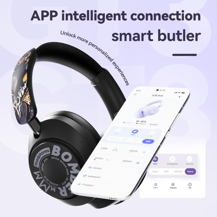 GT-3 Wireless Bluetooth Stereo ANC Gaming Music Headphone with 2.4G USB Drive(Purple) - Headset & Headphone by buy2fix | Online Shopping UK | buy2fix