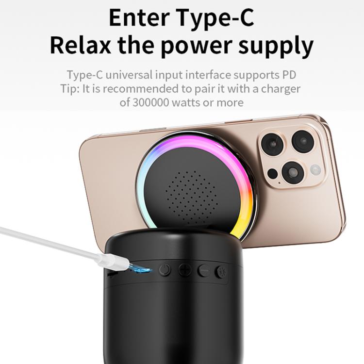 C52 Foldable 5 in 1 Desktop Magnetic Wireless Charging Bluetooth Speaker(Orange) - Multifunction Charger by buy2fix | Online Shopping UK | buy2fix