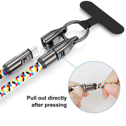 120cm 240W Type-C to Type-C Data Charging Cable Crossbody Phone Lanyard(Black) - Lanyards & Wrist Straps by buy2fix | Online Shopping UK | buy2fix