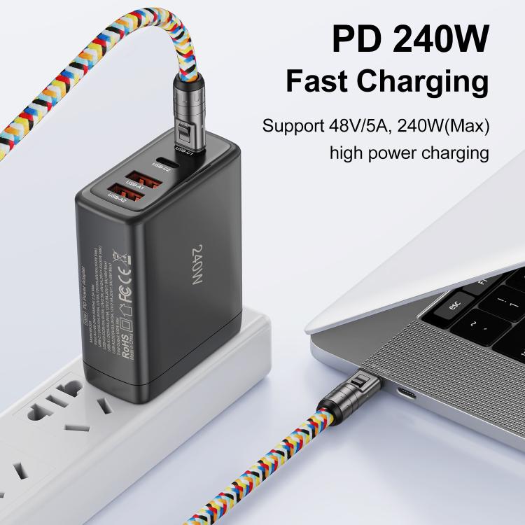 30cm 240W Type-C to Type-C Data Charging Cable Phone Anti-lost Wrist Short Strap(Blue) - Lanyards & Wrist Straps by buy2fix | Online Shopping UK | buy2fix