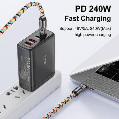 30cm 240W Type-C to Type-C Data Charging Cable Phone Anti-lost Wrist Short Strap(Blue) - Lanyards & Wrist Straps by buy2fix | Online Shopping UK | buy2fix