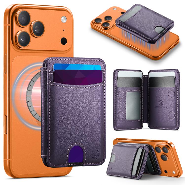 JEEHOOD J10 RFID Magnetic Card Bag(Purple) - Adhesive Card Holders by JEEHOOD | Online Shopping UK | buy2fix