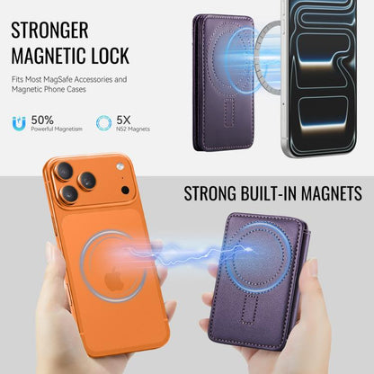 JEEHOOD J10 RFID Magnetic Card Bag(Purple) - Adhesive Card Holders by JEEHOOD | Online Shopping UK | buy2fix