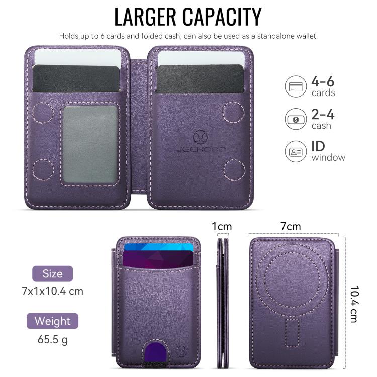 JEEHOOD J10 RFID Magnetic Card Bag(Purple) - Adhesive Card Holders by JEEHOOD | Online Shopping UK | buy2fix