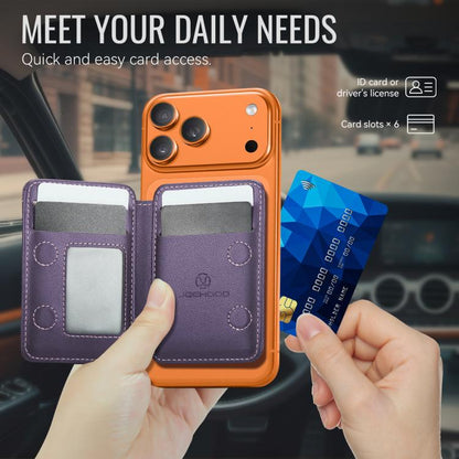 JEEHOOD J10 RFID Magnetic Card Bag(Purple) - Adhesive Card Holders by JEEHOOD | Online Shopping UK | buy2fix
