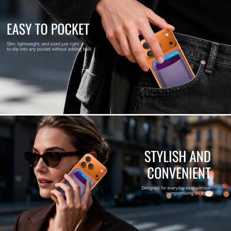 JEEHOOD J10 RFID Magnetic Card Bag(Purple) - Adhesive Card Holders by JEEHOOD | Online Shopping UK | buy2fix