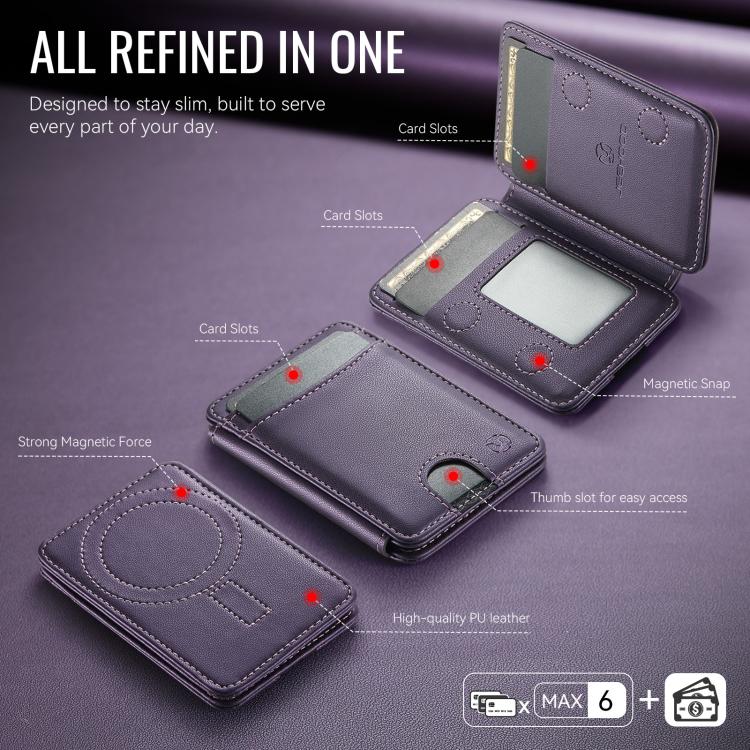 JEEHOOD J10 RFID Magnetic Card Bag(Purple) - Adhesive Card Holders by JEEHOOD | Online Shopping UK | buy2fix