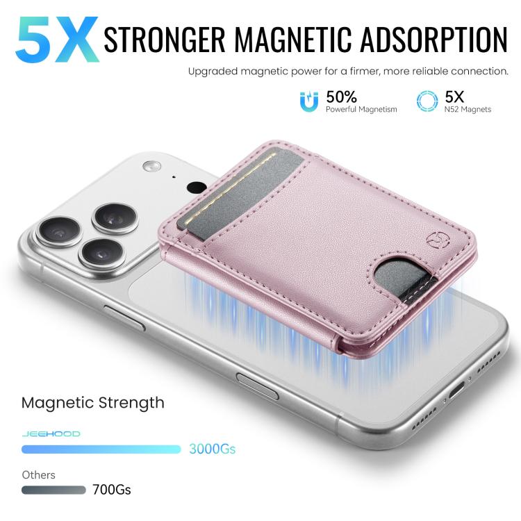 JEEHOOD J10 RFID Magnetic Card Bag(Pink) - Adhesive Card Holders by JEEHOOD | Online Shopping UK | buy2fix