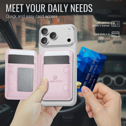 JEEHOOD J10 RFID Magnetic Card Bag(Pink) - Adhesive Card Holders by JEEHOOD | Online Shopping UK | buy2fix