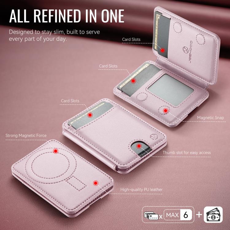 JEEHOOD J10 RFID Magnetic Card Bag(Pink) - Adhesive Card Holders by JEEHOOD | Online Shopping UK | buy2fix