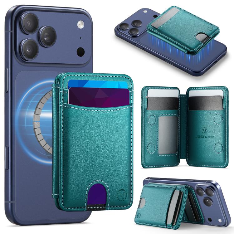 JEEHOOD J10 RFID Magnetic Card Bag(Green) - Adhesive Card Holders by JEEHOOD | Online Shopping UK | buy2fix