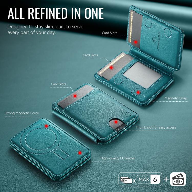 JEEHOOD J10 RFID Magnetic Card Bag(Green) - Adhesive Card Holders by JEEHOOD | Online Shopping UK | buy2fix