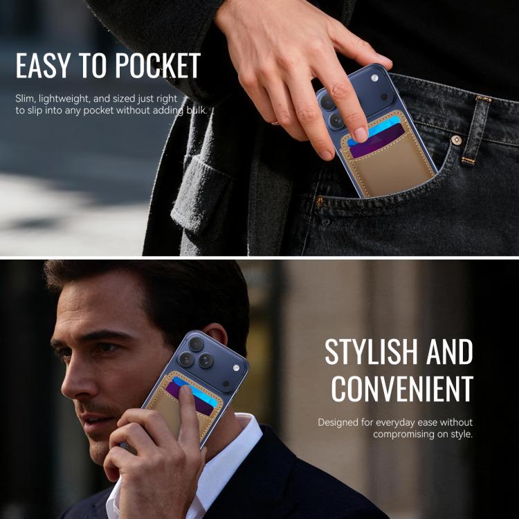 JEEHOOD J10 RFID Magnetic Card Bag(Brown) - Adhesive Card Holders by JEEHOOD | Online Shopping UK | buy2fix