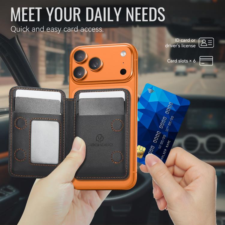 JEEHOOD J10 RFID Magnetic Card Bag(Black) - Adhesive Card Holders by JEEHOOD | Online Shopping UK | buy2fix