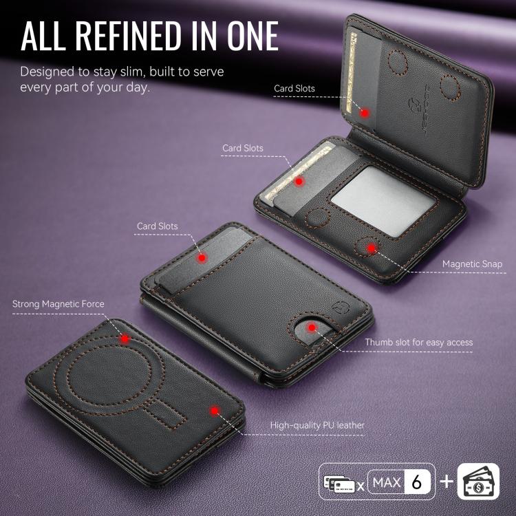 JEEHOOD J10 RFID Magnetic Card Bag(Black) - Adhesive Card Holders by JEEHOOD | Online Shopping UK | buy2fix