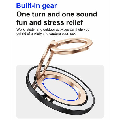 360 Degree Rotation Double Ring Magnetic MagSafe Phone Holder(Silver Gold) - Ring Holder by buy2fix | Online Shopping UK | buy2fix