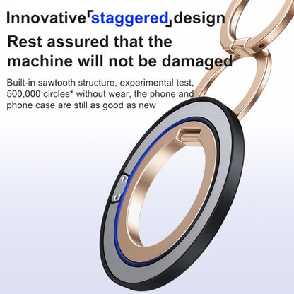 360 Degree Rotation Double Ring Magnetic MagSafe Phone Holder(Black) - Ring Holder by buy2fix | Online Shopping UK | buy2fix