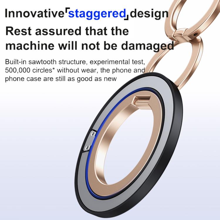 360 Degree Rotation Double Ring Magnetic MagSafe Phone Holder(Orange Silver) - Ring Holder by buy2fix | Online Shopping UK | buy2fix