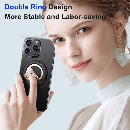 360 Degree Rotation Double Ring Magnetic MagSafe Phone Holder(Silver) - Ring Holder by buy2fix | Online Shopping UK | buy2fix